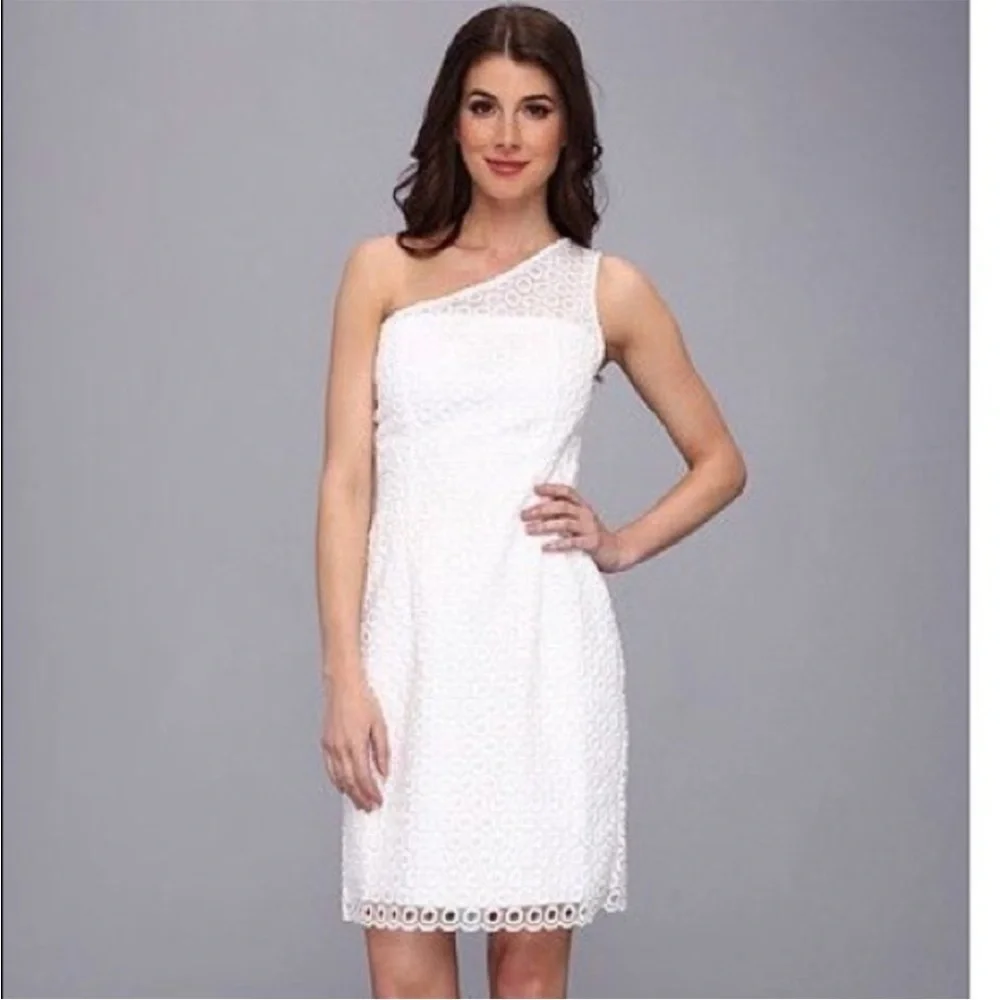 Lilly Pulitzer Davids Dress in Resort White One‎ Shoulder